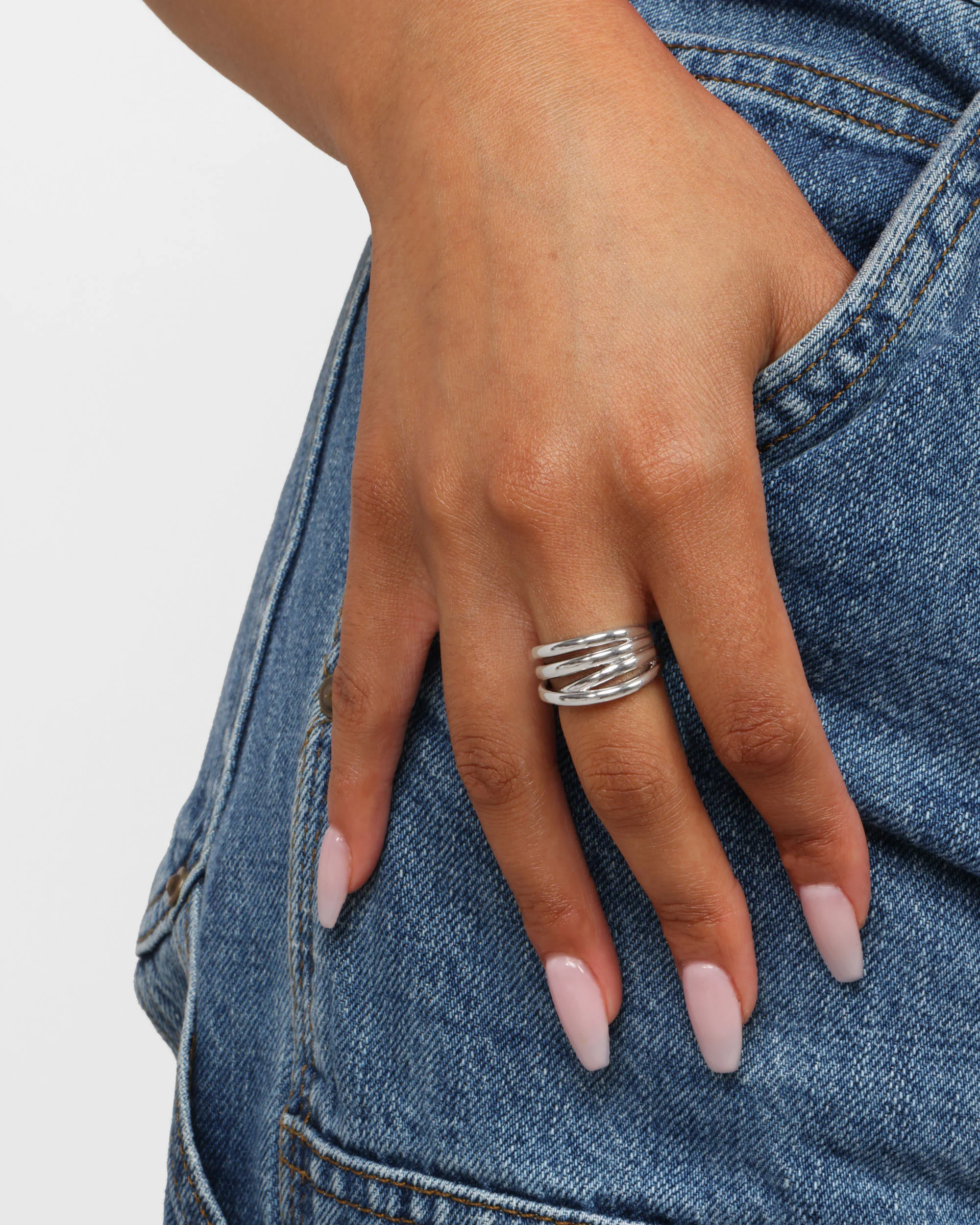 "She's So Smooth" Stacked Ring - Silver - Image 2