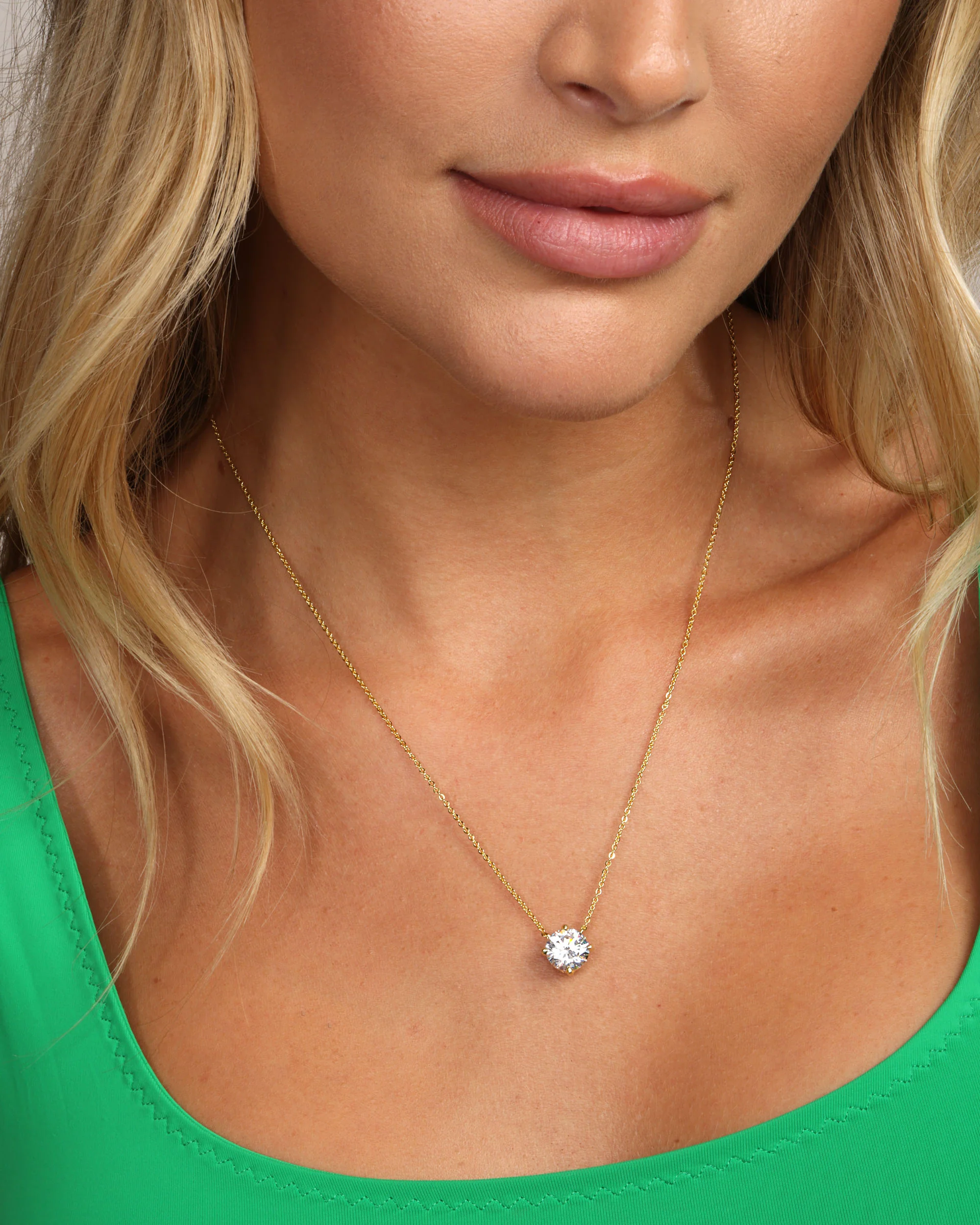 The Monarch Round Cut Necklace - Gold|White Diamondettes - Image 2