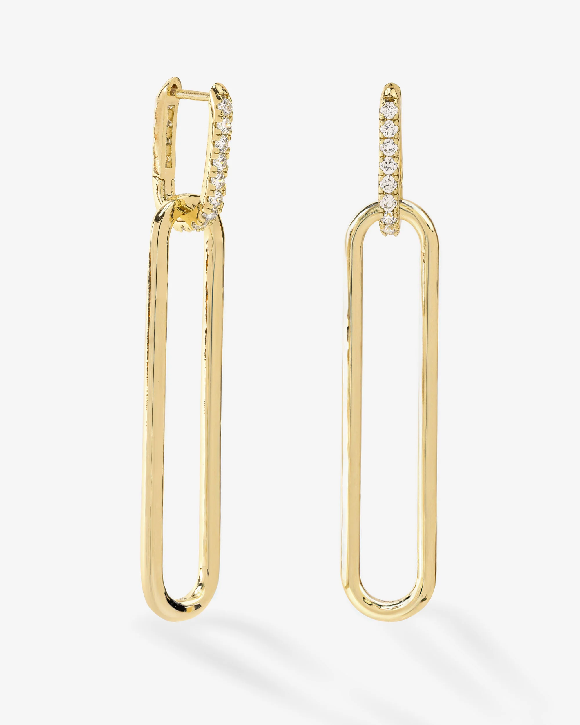 XL Carrie Chain Convertible Huggies - Gold|White Diamondettes